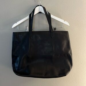 Madewell Black Leather Tote Bag